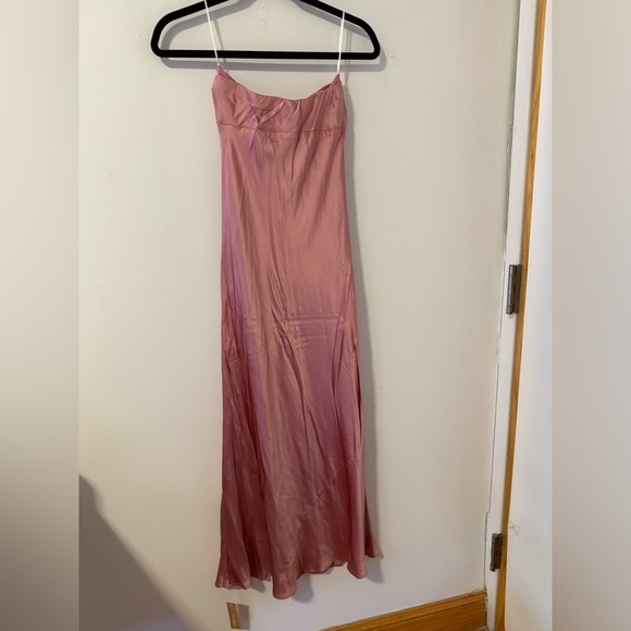 NWT Reformation Joana Silk Midi Dress in Rose Petals Pink - Picture 4 of 6